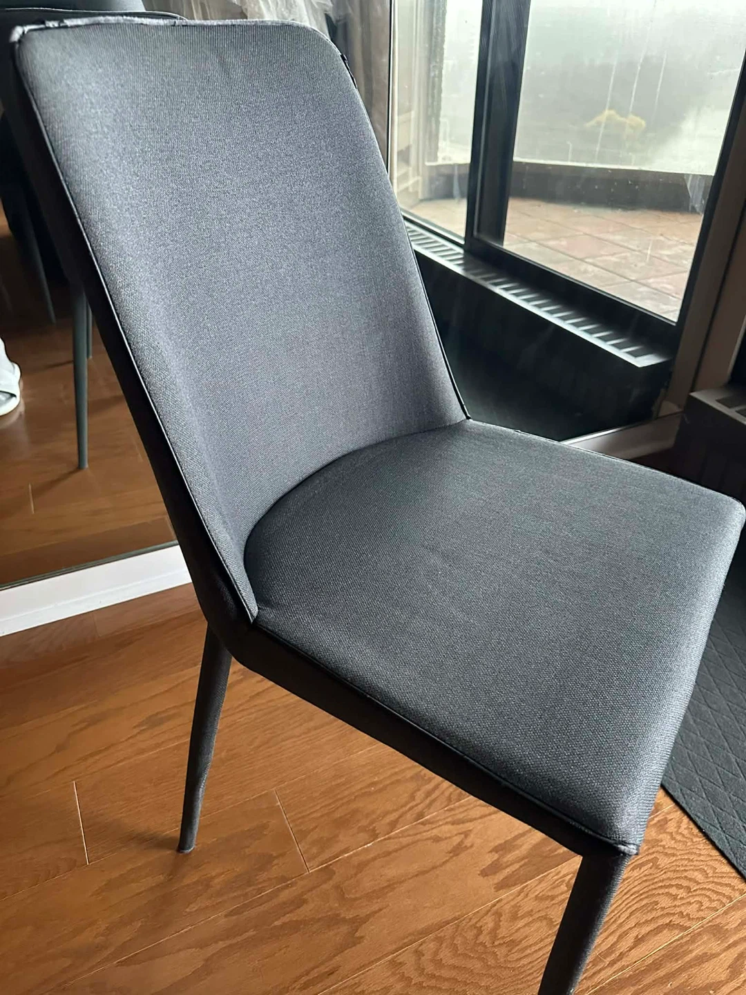 Set of 6 Grey Upholstered Dining Chair Set