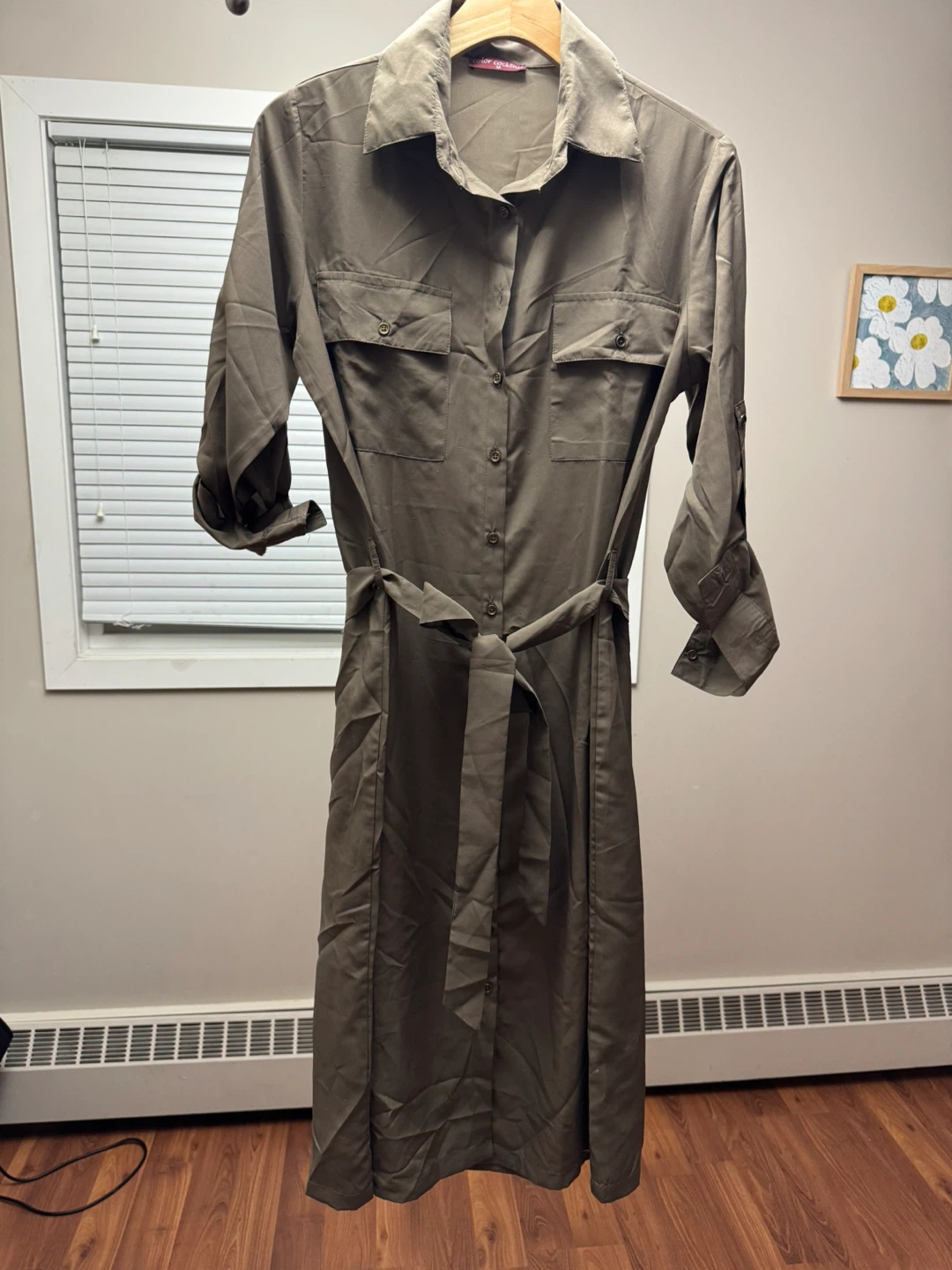Color Catcher Utility Dress - Khaki