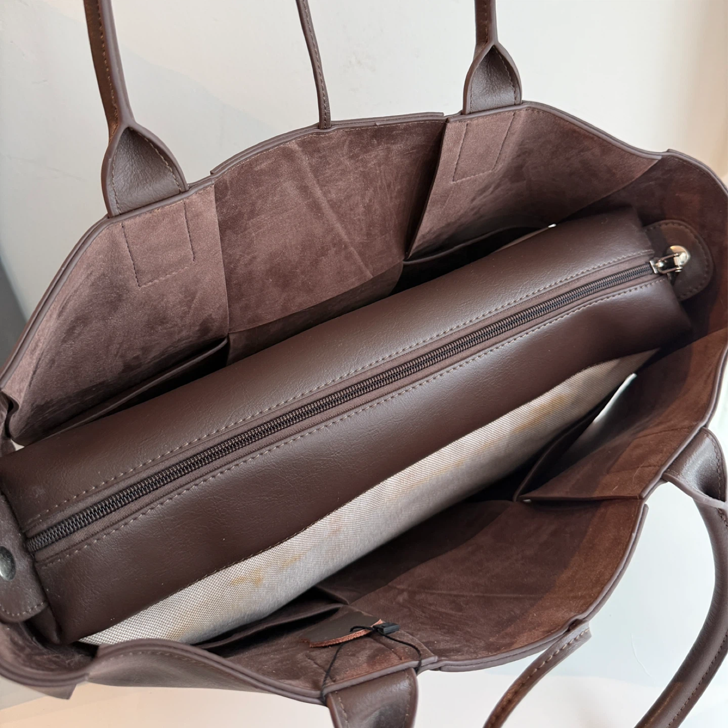 New✨Large Genuine Leather Woven Tote - photo 3