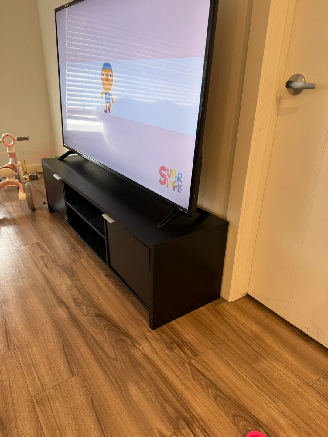 Black Media Console TV Stand