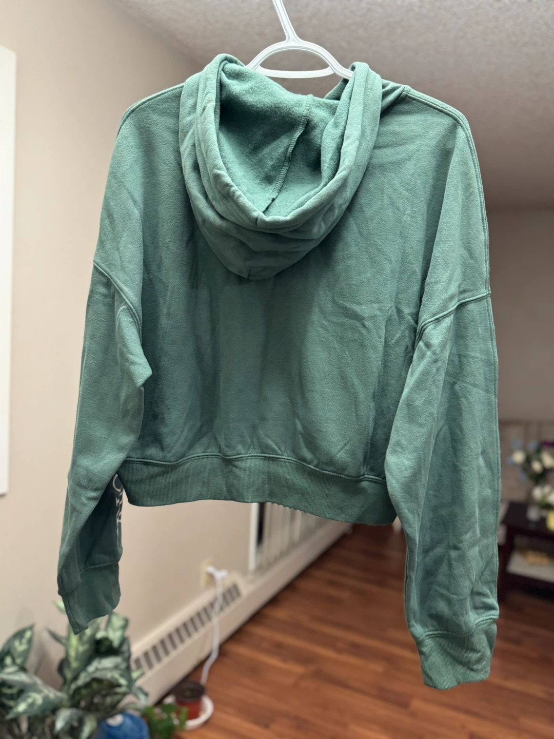 Green Cropped Hoodie with Tennis Rackets Graphic - photo 3