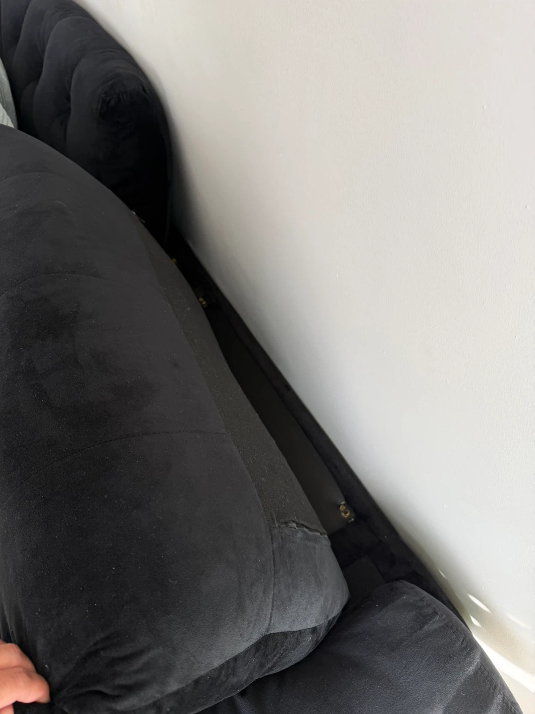 Black Velvet Sectional Sofa - photo 3