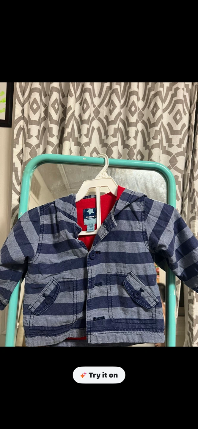 Old Navy Striped Hooded Jacket 12-18 Months