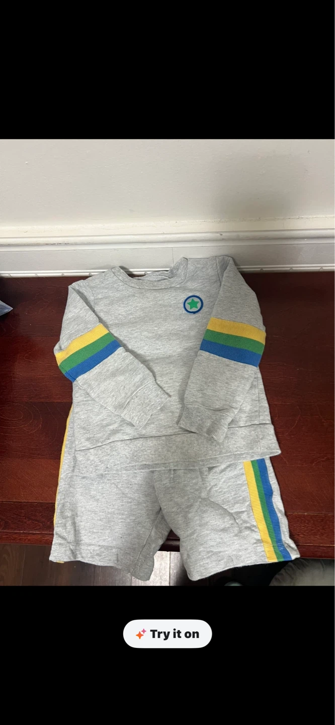 Kids Grey Sweatshirt and Shorts Set