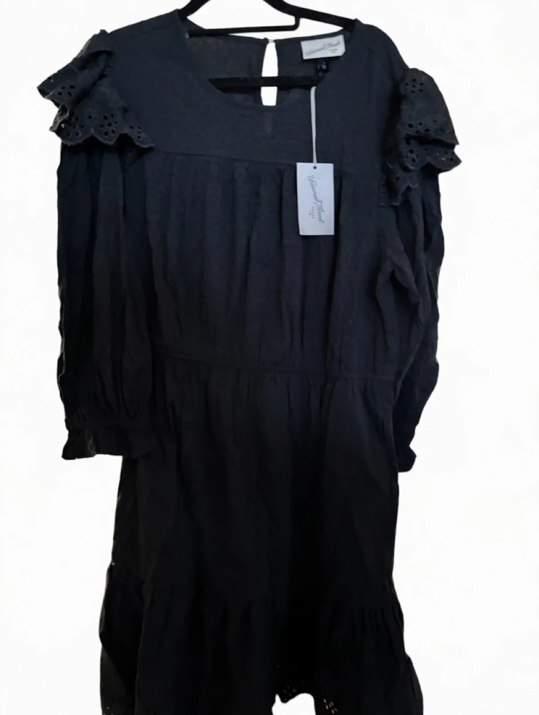 Universal Thread Black Ruffle Eyelet Dress Size L
