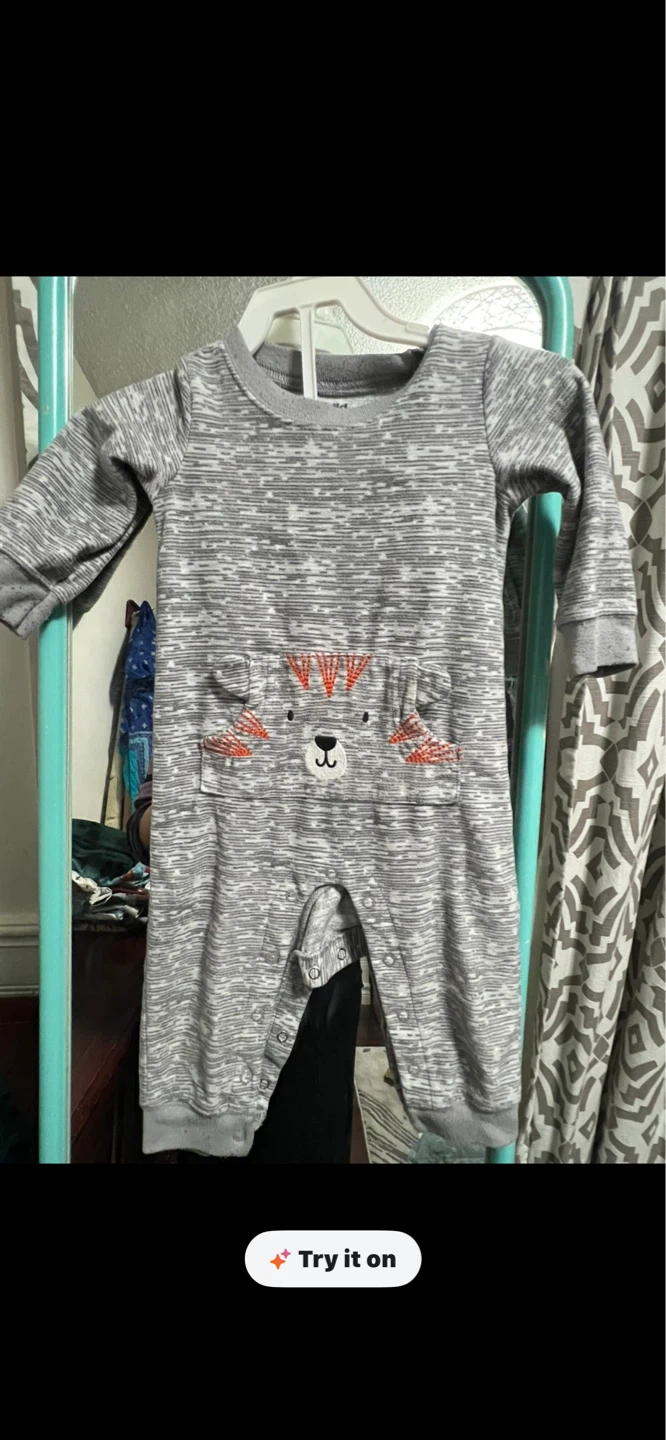 Baby Boy Carter's Grey Tiger Romper