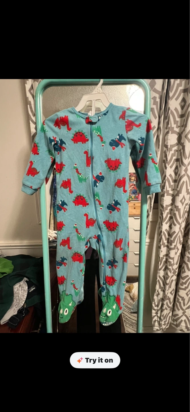 Baby Sleepsuit Pajamas with Dinosaur Print