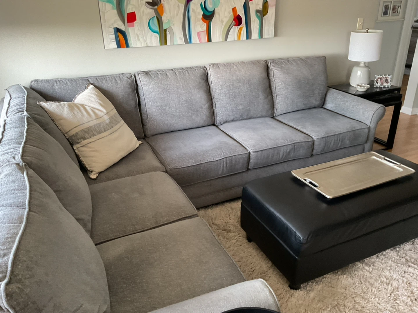 Penny mustard L shaped Gray sectional - photo 2
