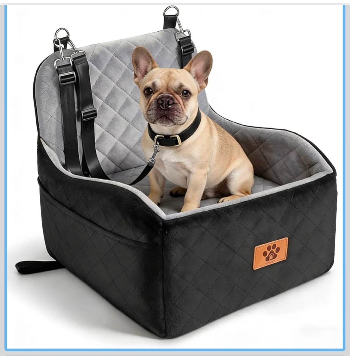Dog Car Seat Booster, Small Dogs up to 35 lbs, Washable Cover