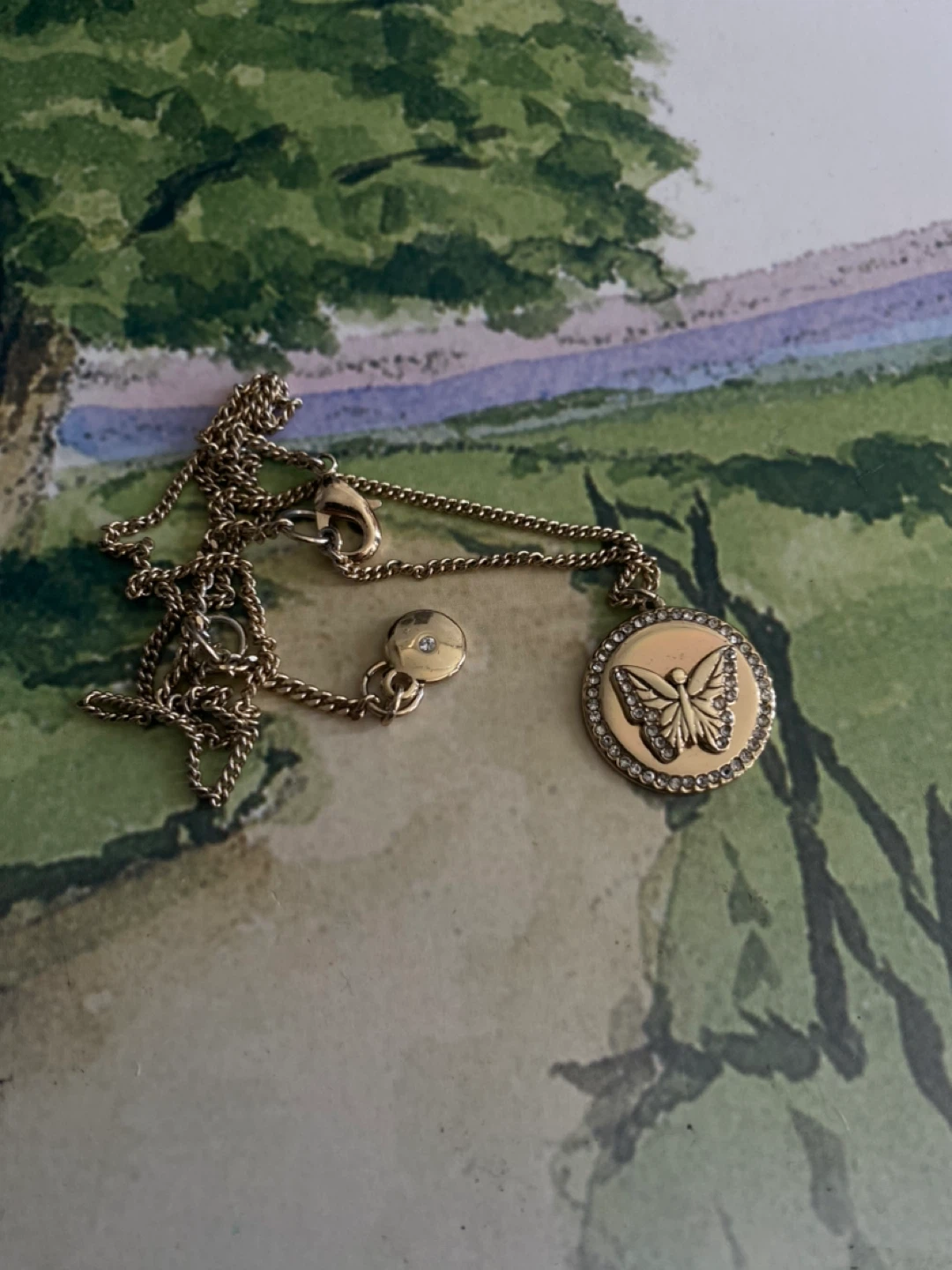 DKNY Butterfly gold plated Pendant Necklace - photo 2