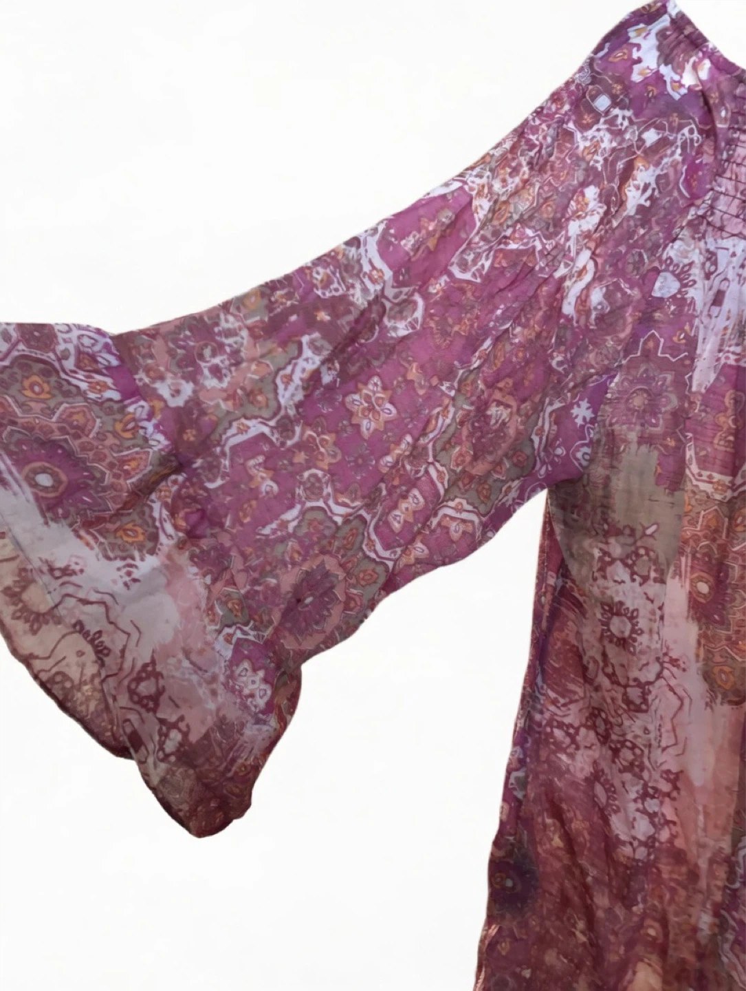 Zac & Rachel Woman Pink Floral Smocked Blouse 1X - photo 3