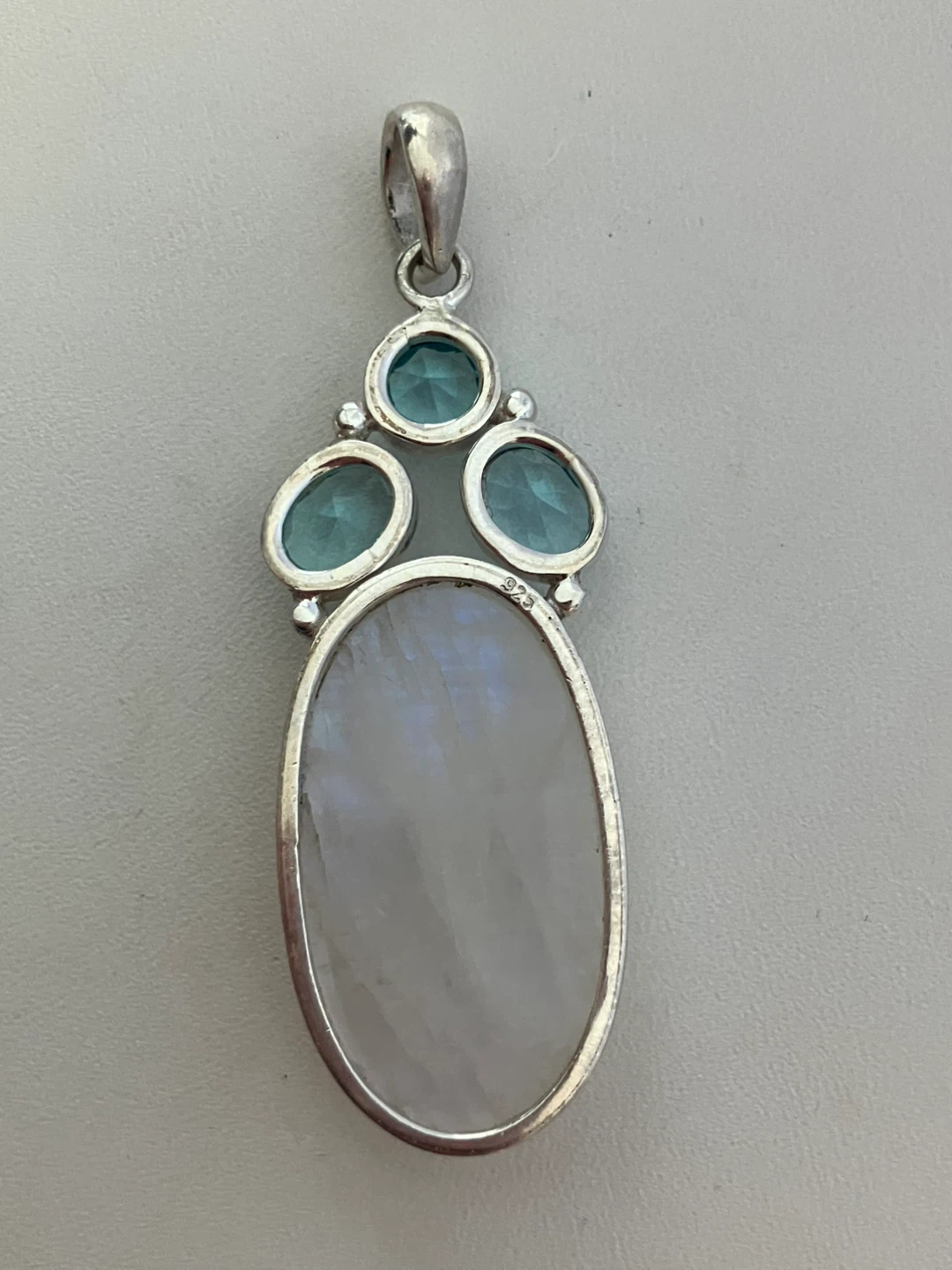 Sterling Silver Moonstone and Blue Topaz Pendant - photo 4
