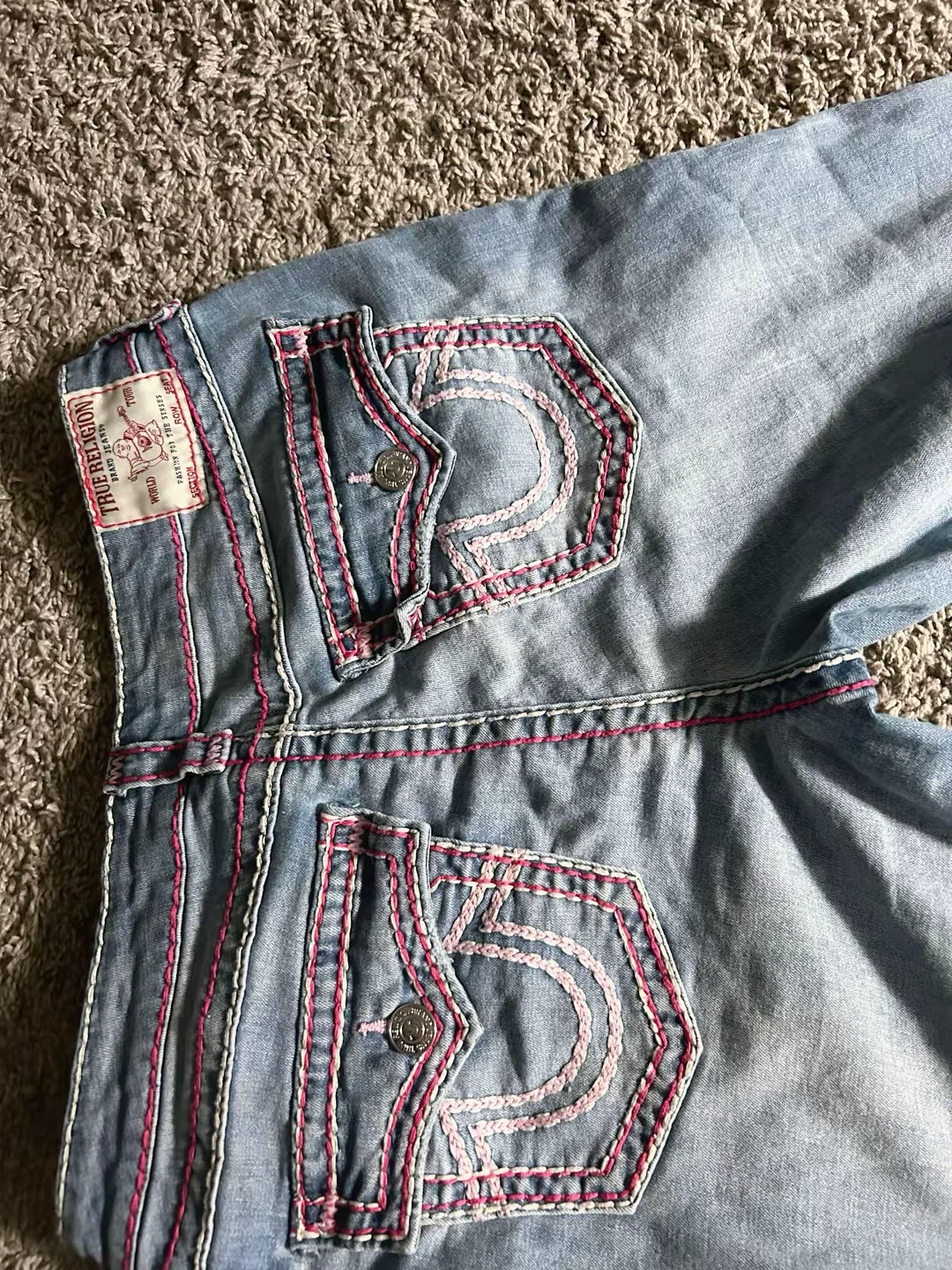 True Religion Jeans Light Wash Pink Stitching - photo 3