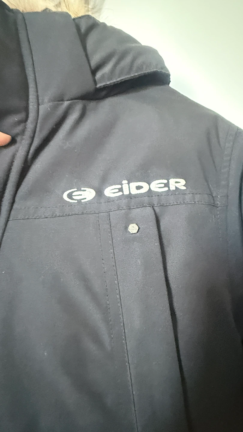 L size Eider Black Parka Jacket with Fur Hood - photo 2