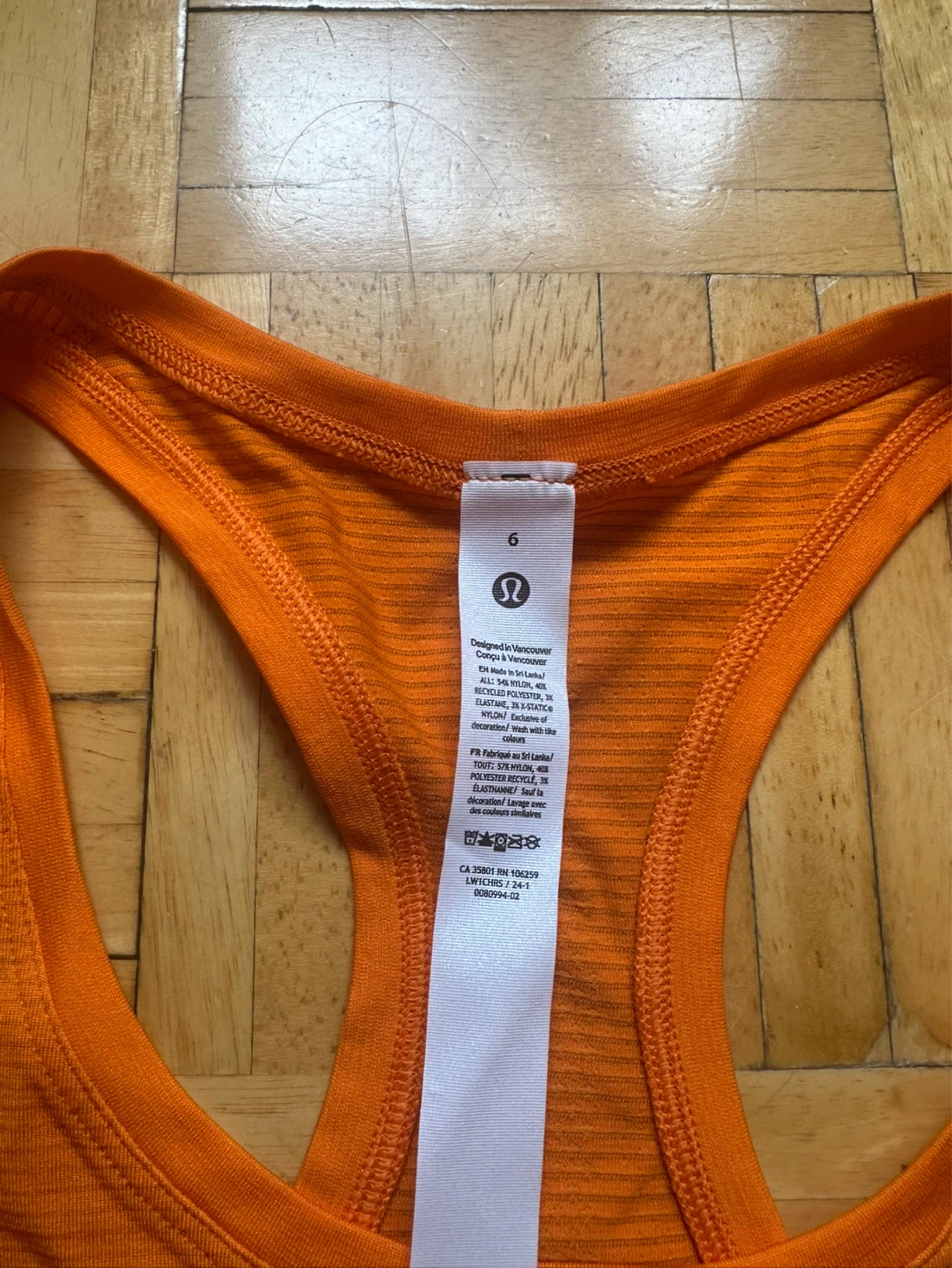Lululemon Swiftly Tech Racerback Tank Top Orange Size 6 - photo 2