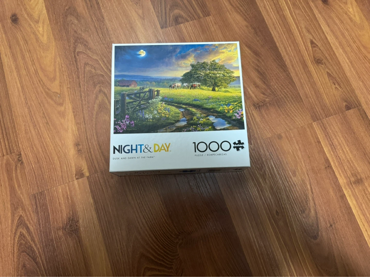 Night & Day 1000 Piece Puzzle - Dusk and Dawn at the Farm