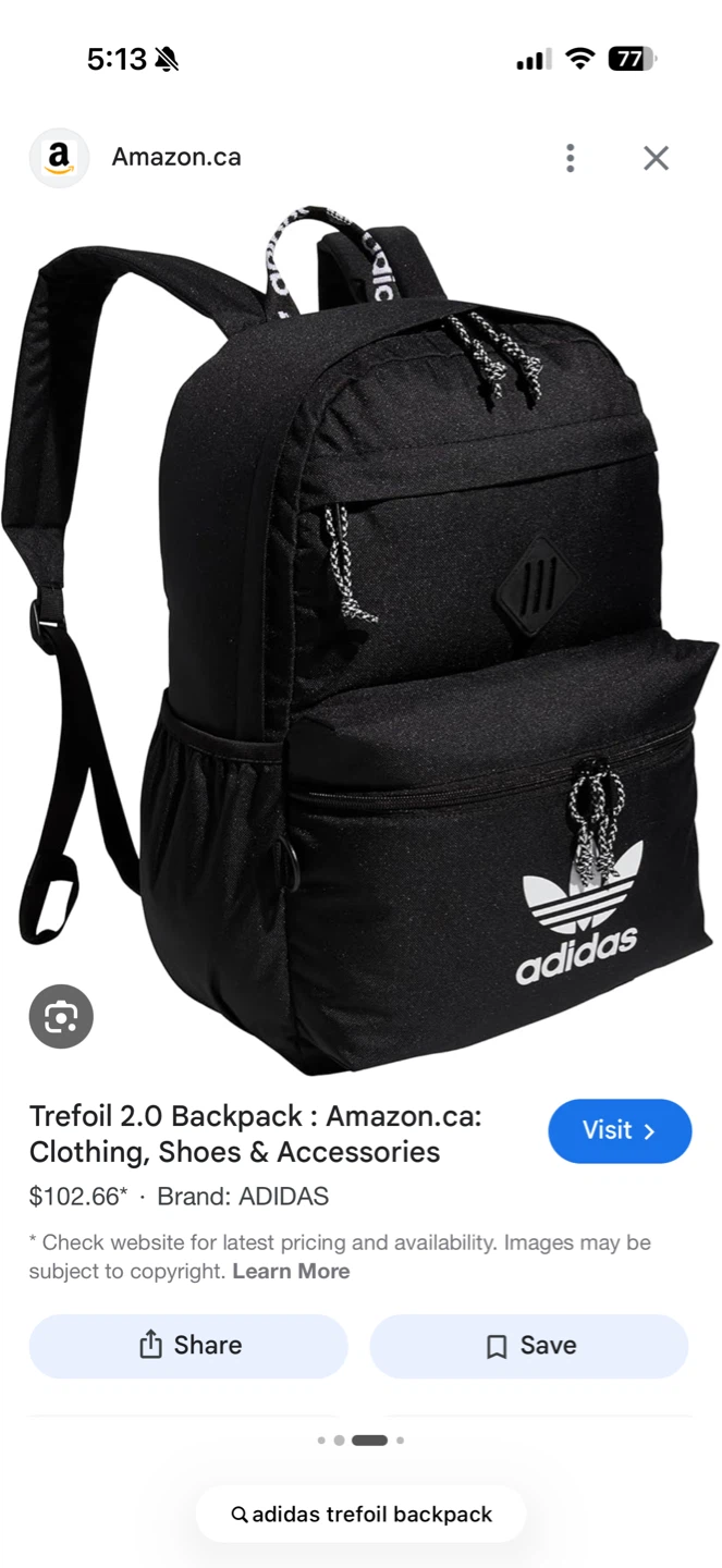 Adidas Trefoil 2.0 Backpack Black