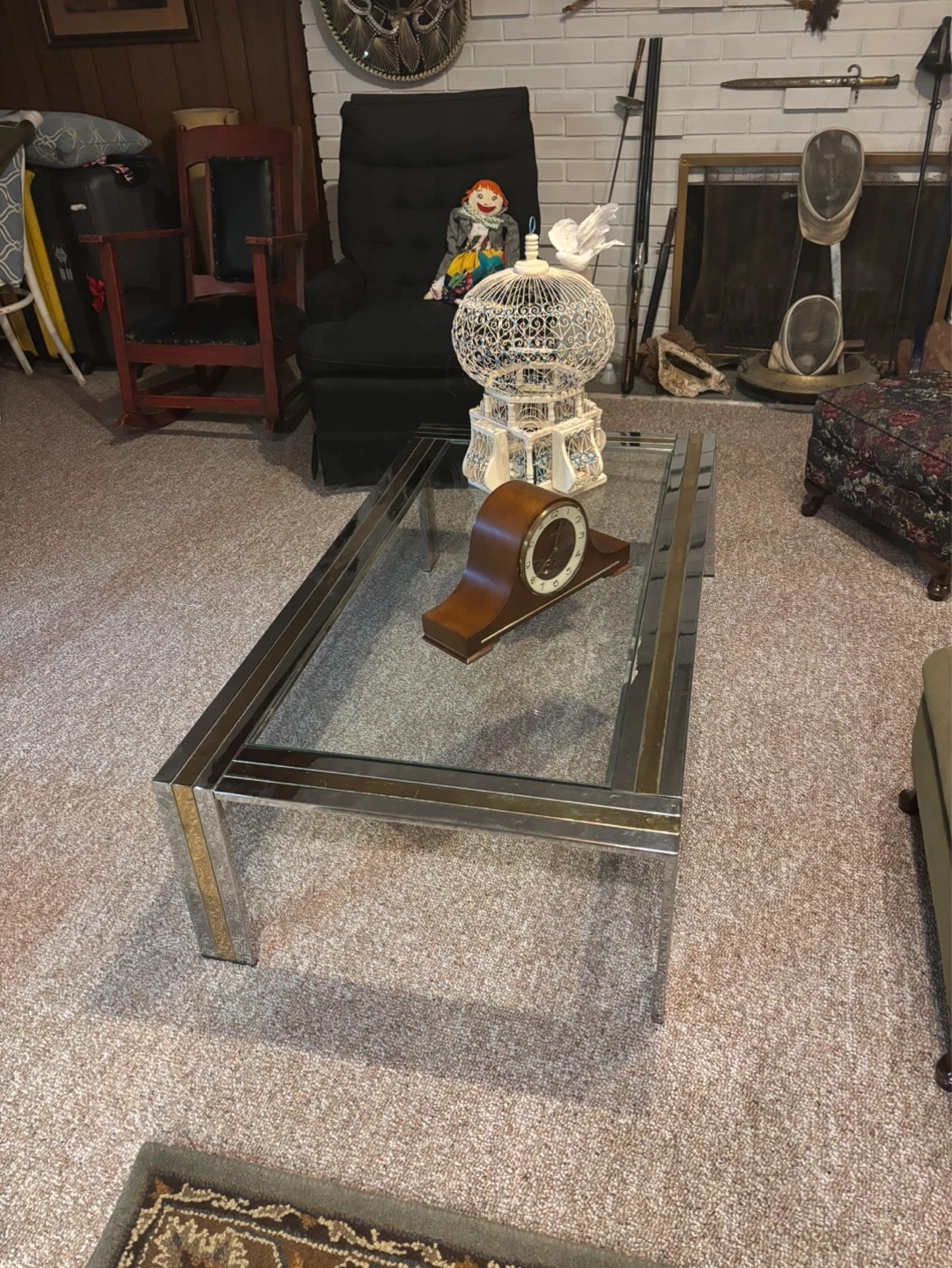 Glass and Chrome Coffee Table