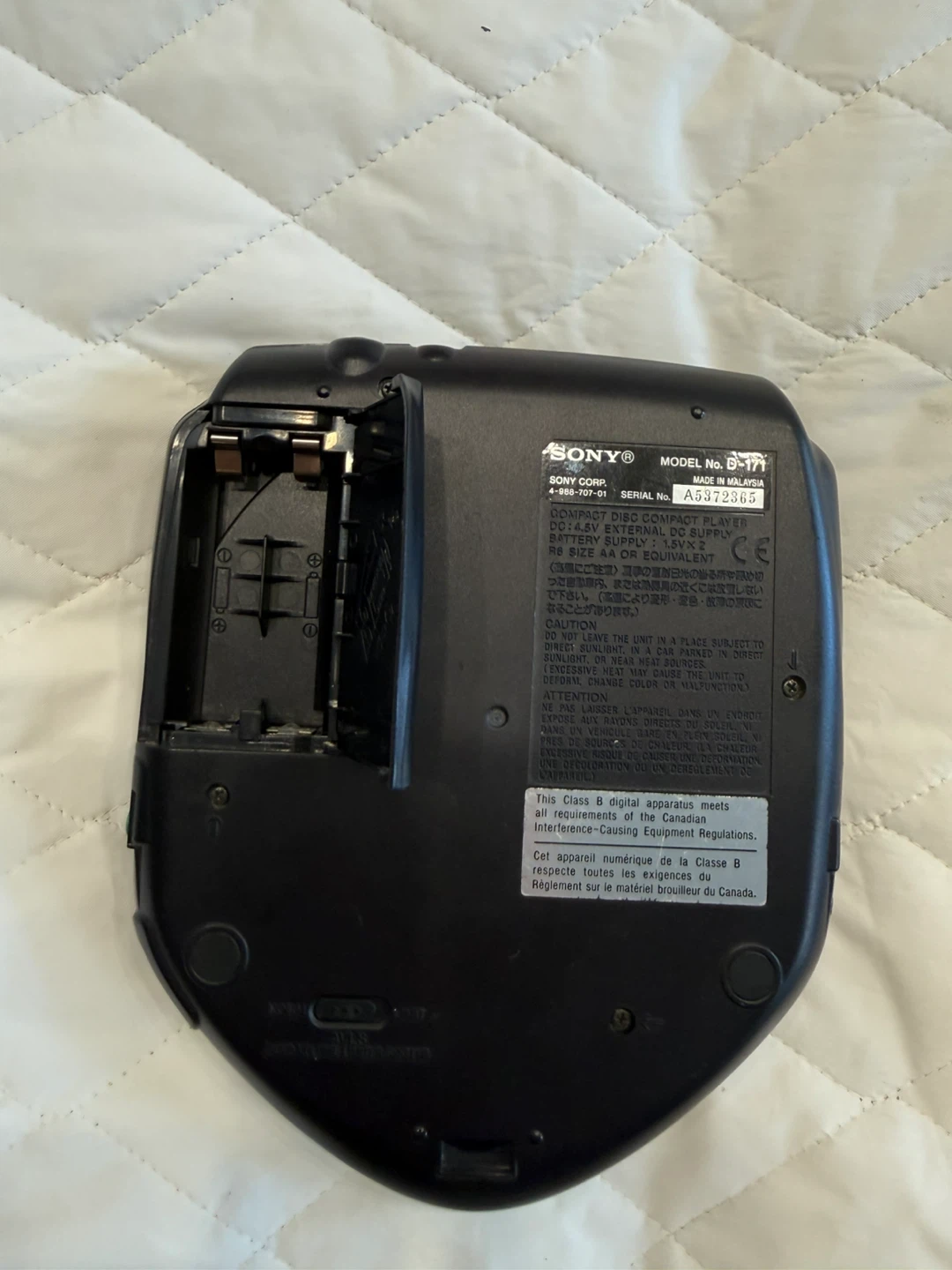 Sony Discman D-171 Portable CD Player - photo 3