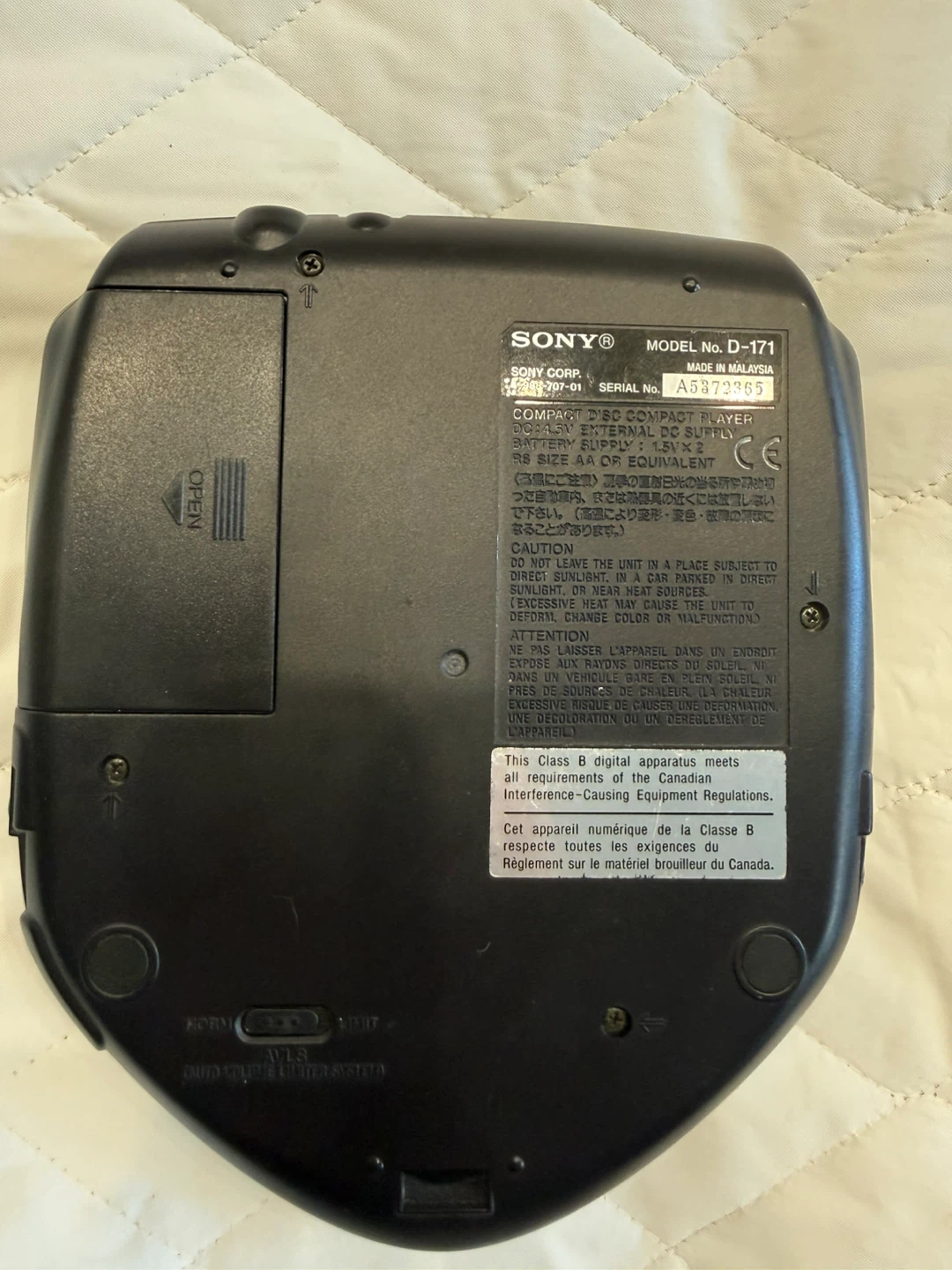 Sony Discman D-171 Portable CD Player - photo 2