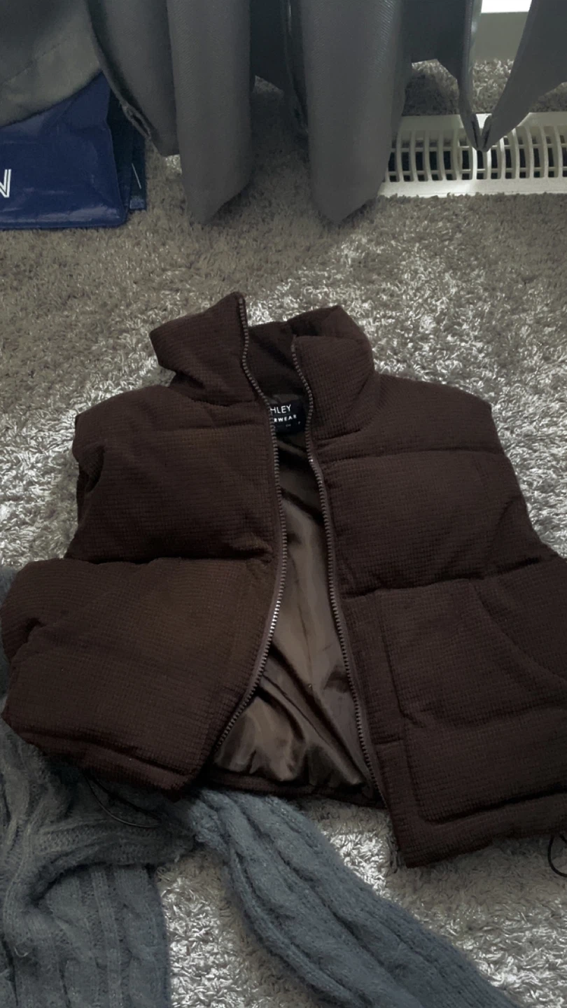 Autumn brown puffer vest