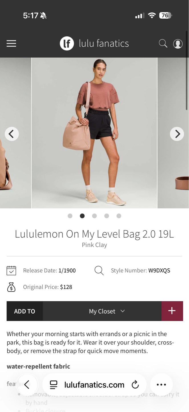 Lululemon On My Level Bag 2.0 19L - Pink Clay - photo 3