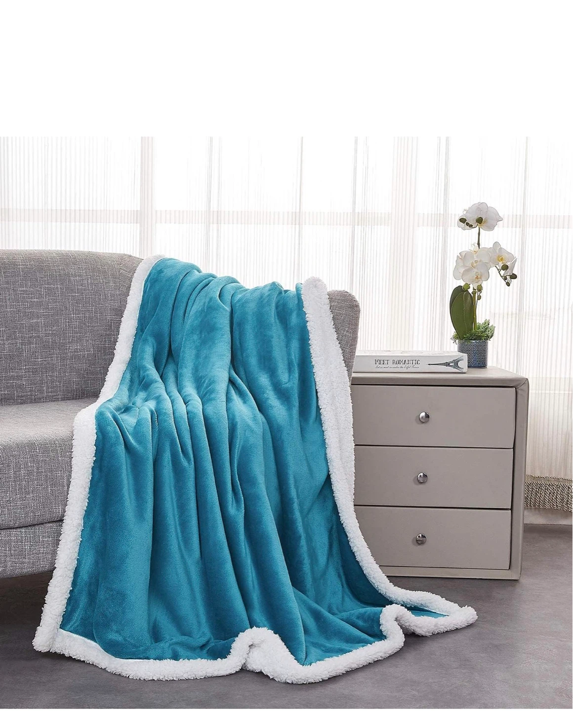 Rose Home Fashion Fuzzy Blanket - Teal （Brand New） - photo 5