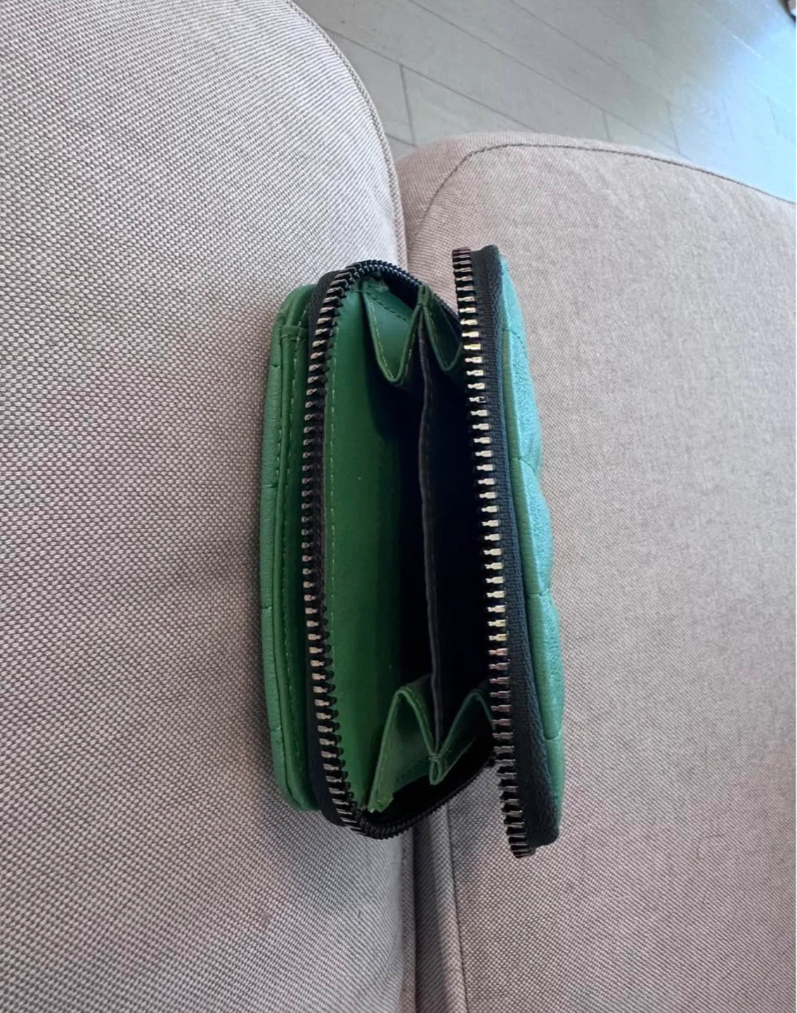 Green Quilted Zip Around Wallet - photo 3