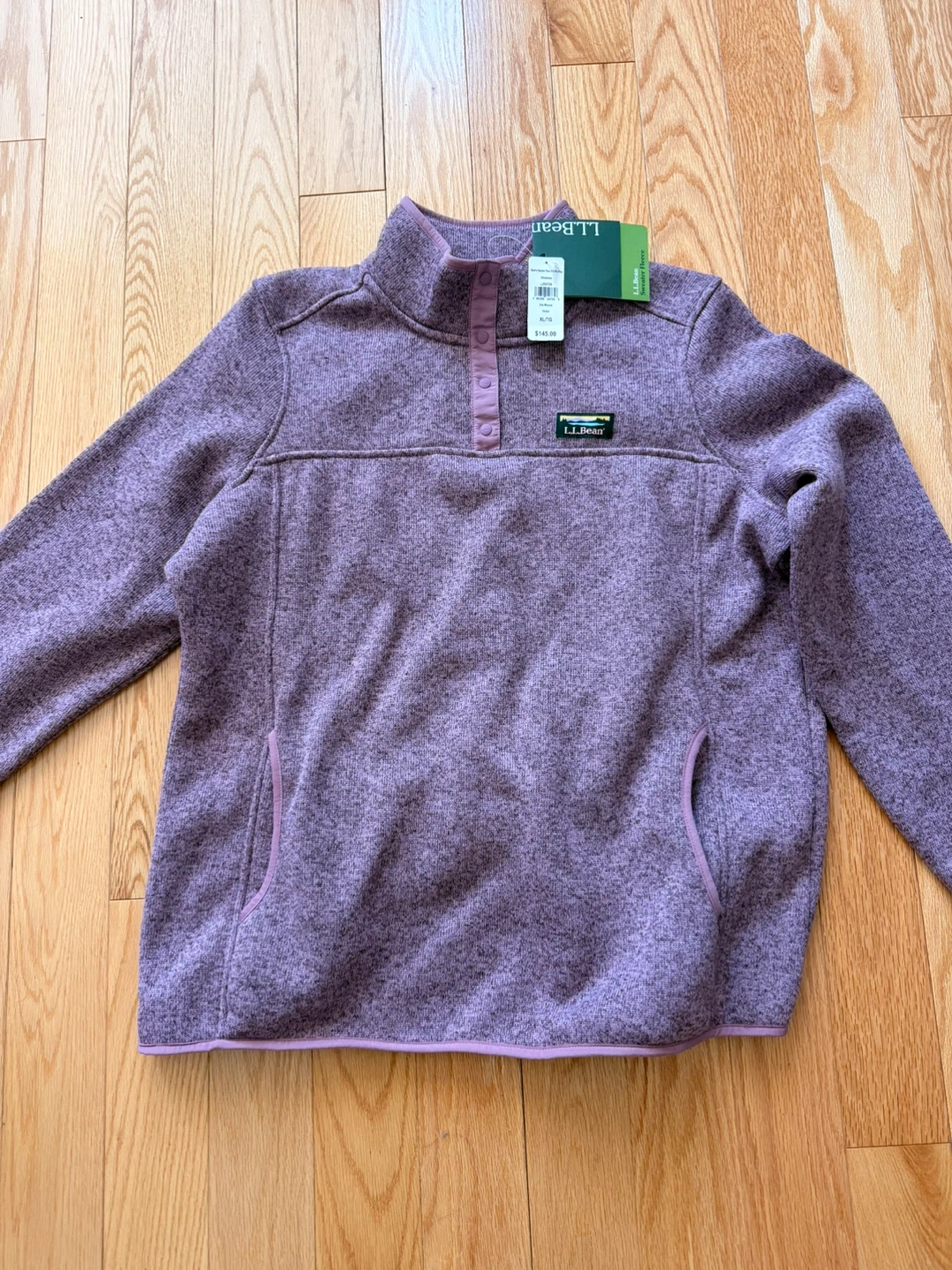 L.L.Bean Sweater Fleece Pullover - XL/TG - Iris Mauve