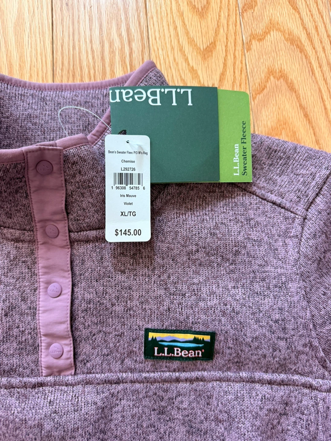 L.L.Bean Sweater Fleece Pullover - XL/TG - Iris Mauve - photo 2