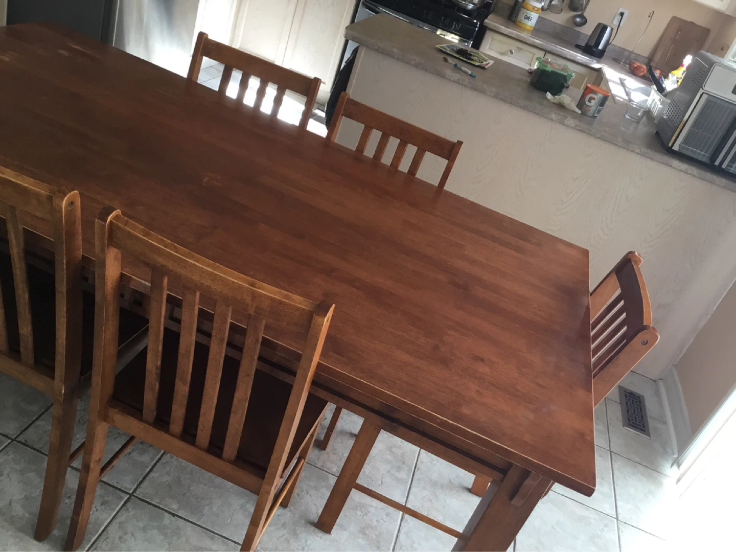 Wooden Dining Table and Chairs Set - photo 2
