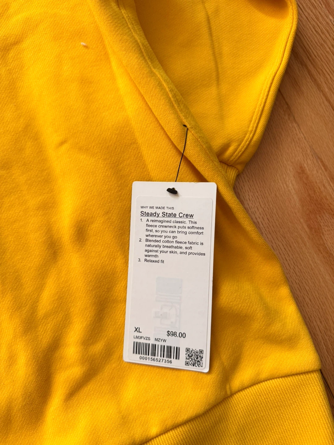 Lululemon Steady State Crew XL Yellow Sweatshirt - photo 3