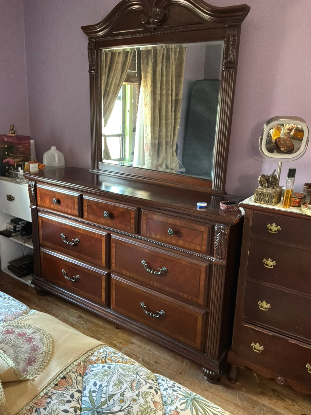 Wooden Dresser with Mirror