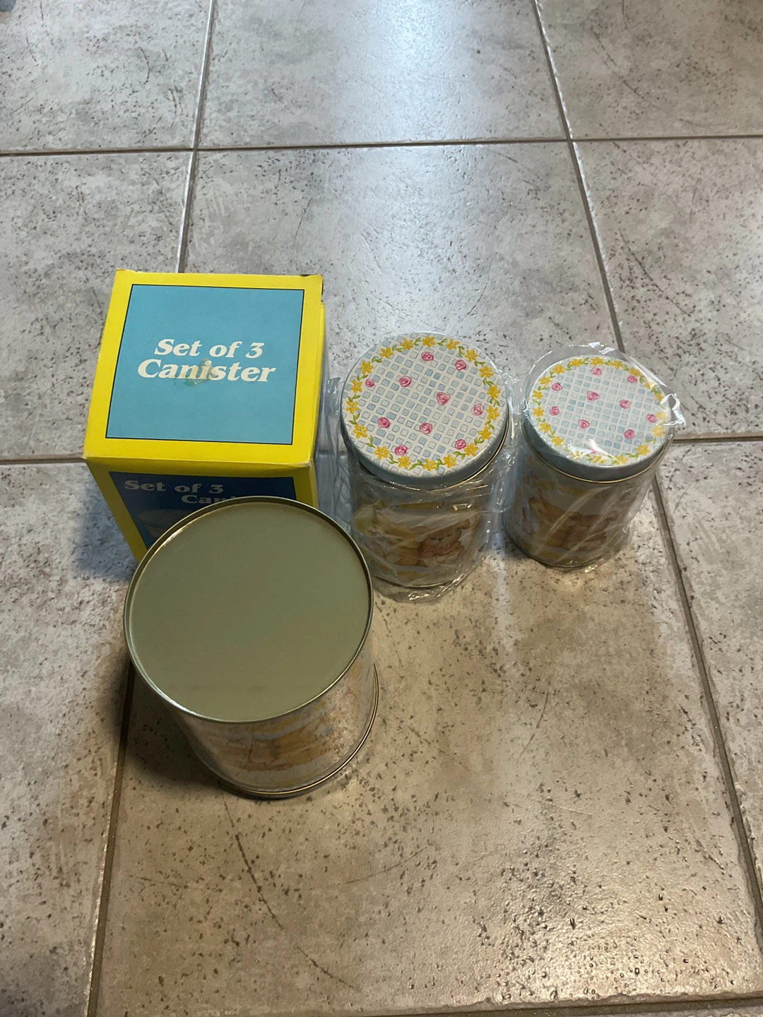 Set of 3 Vintage Canisters - Cute Animal Design - photo 2