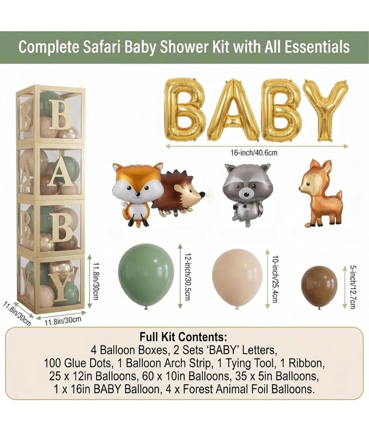 Baby Shower Decorations Kit – Balloon Arch Set (135 Pieces) - photo 2