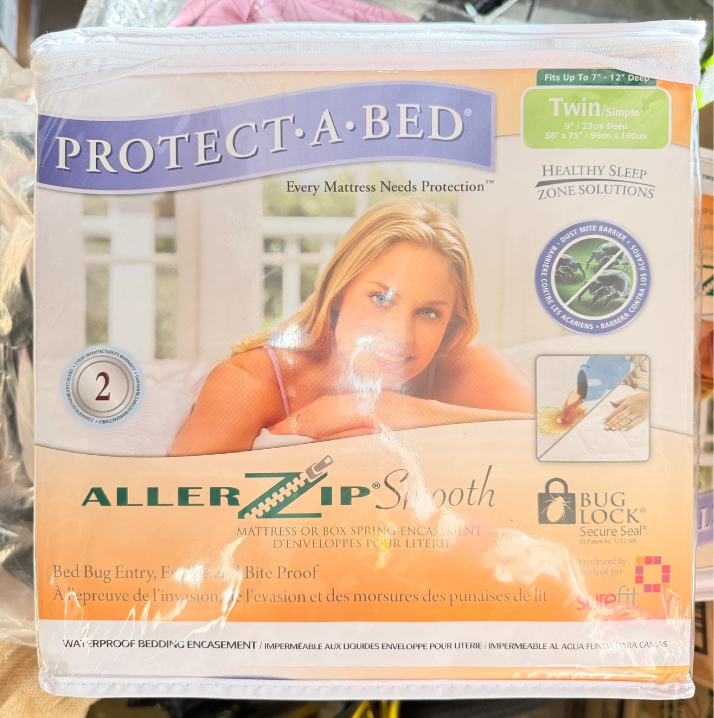 Protect-A-Bed AllerZip Smooth Mattress Encasement （New） - Twin