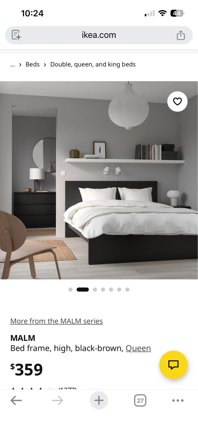 Ikea queen wooden bed frame with head board - Platform base - photo 3