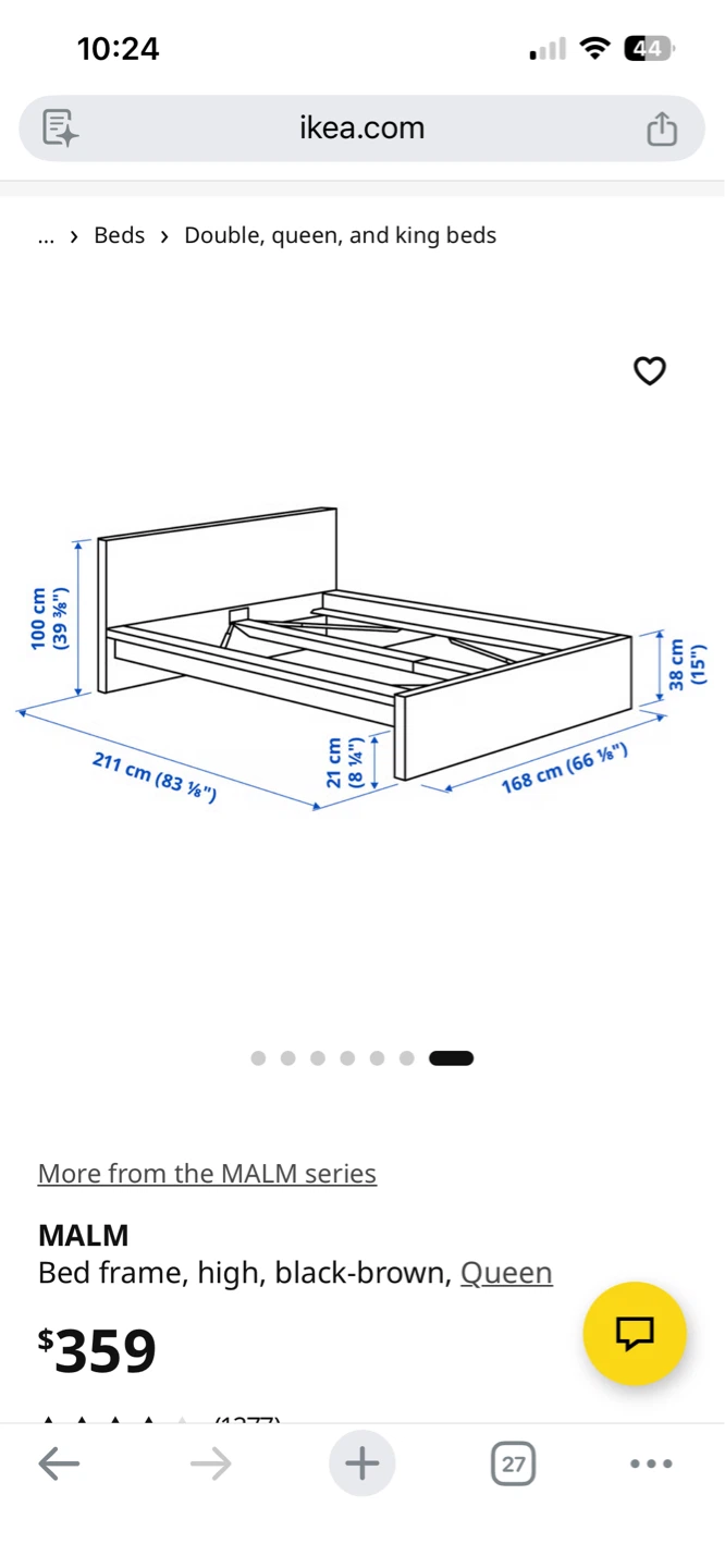 Ikea queen wooden bed frame with head board - Platform base - photo 4