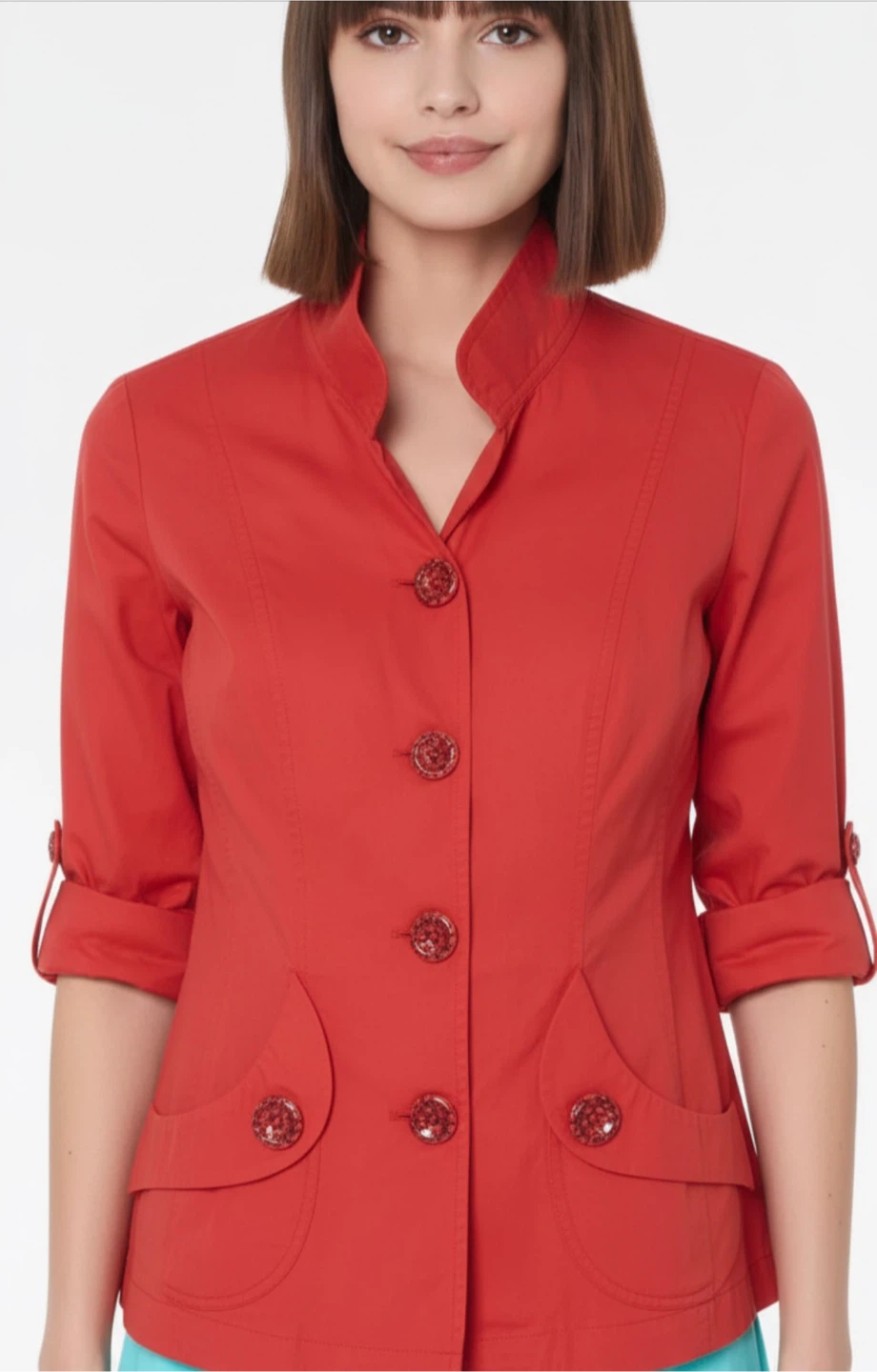 Red Jacket with Decorative Buttons