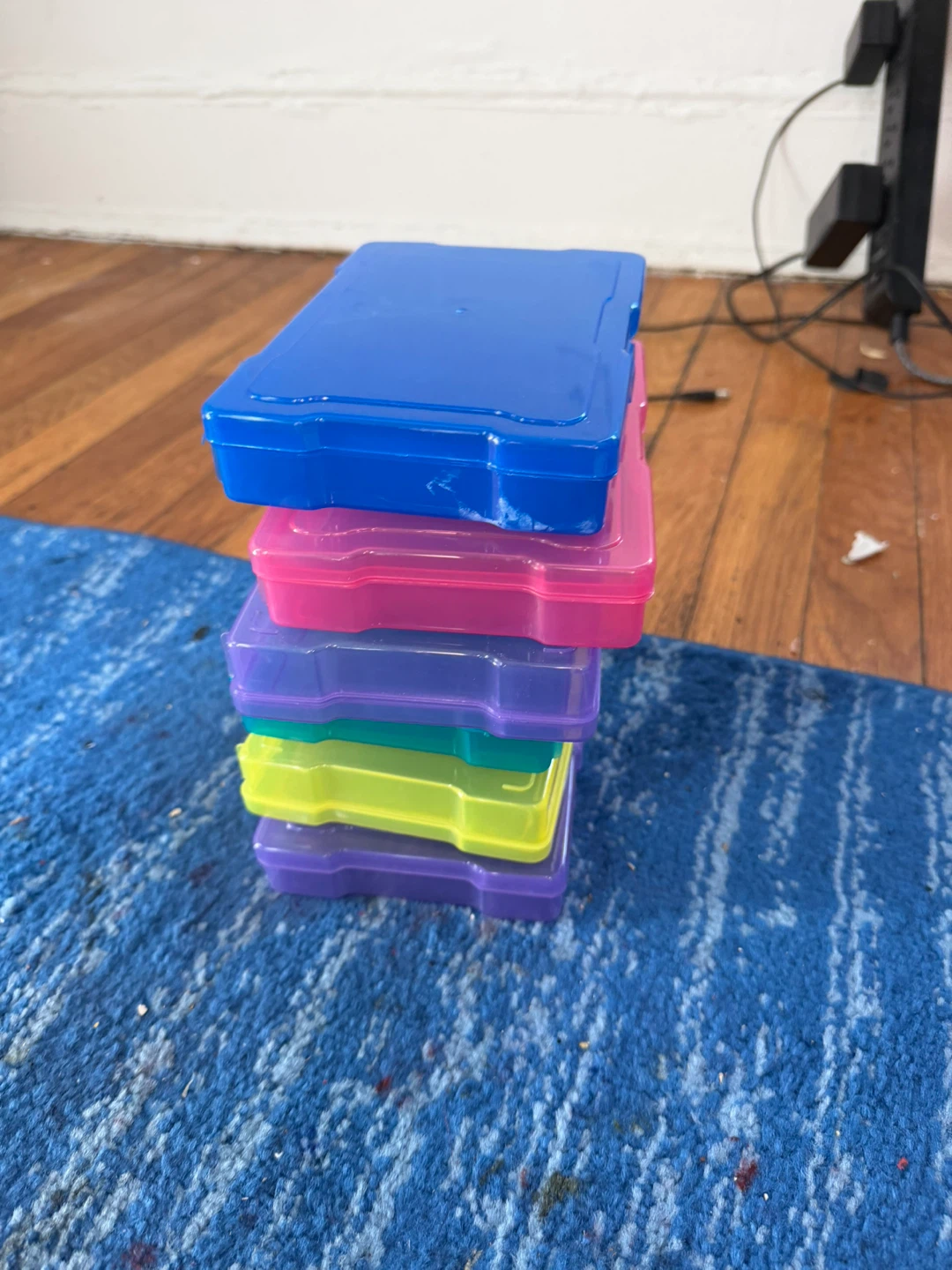Set of 6 Small Plastic Storage Boxes