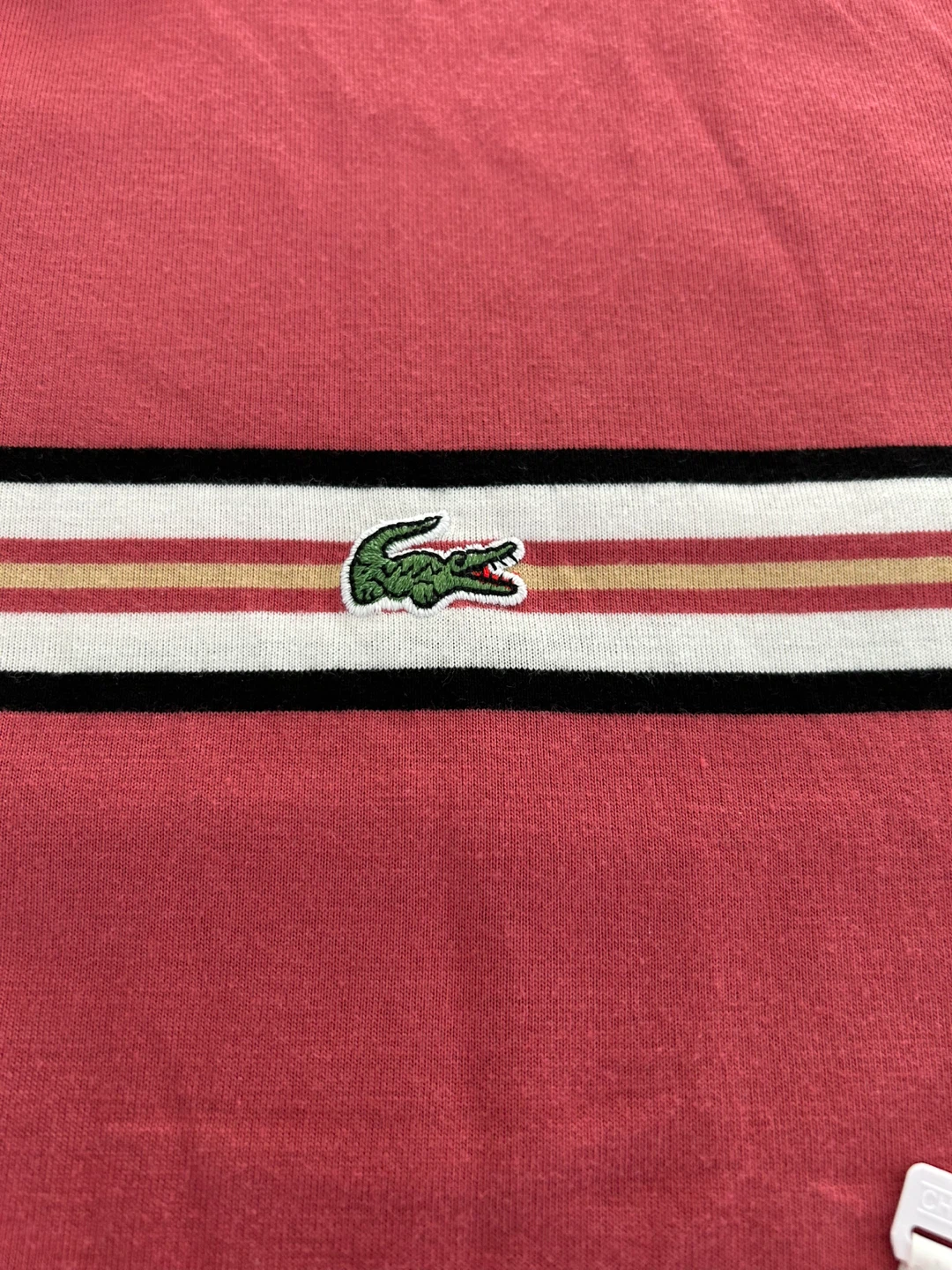 Lacoste Men's dark rose Striped Polo Shirt XL - photo 2