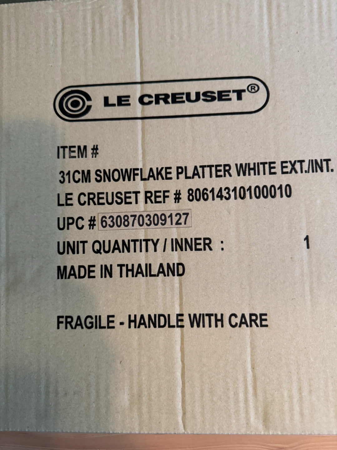 🌸New Le Creuset White Snowflake Platter - photo 2
