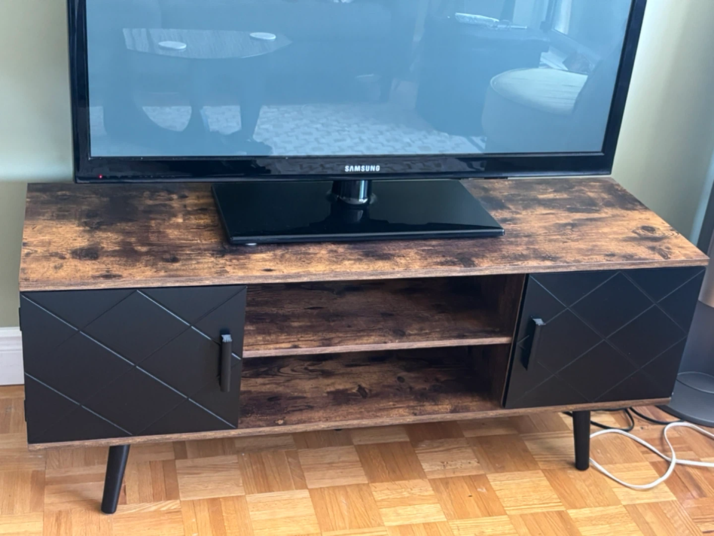 Rustic TV Stand with Cabinet