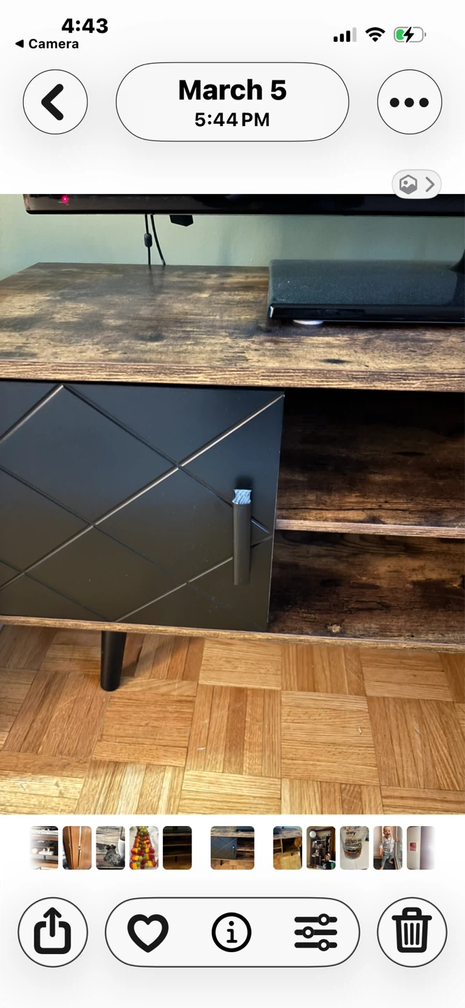 Rustic TV Stand with Cabinet - photo 2