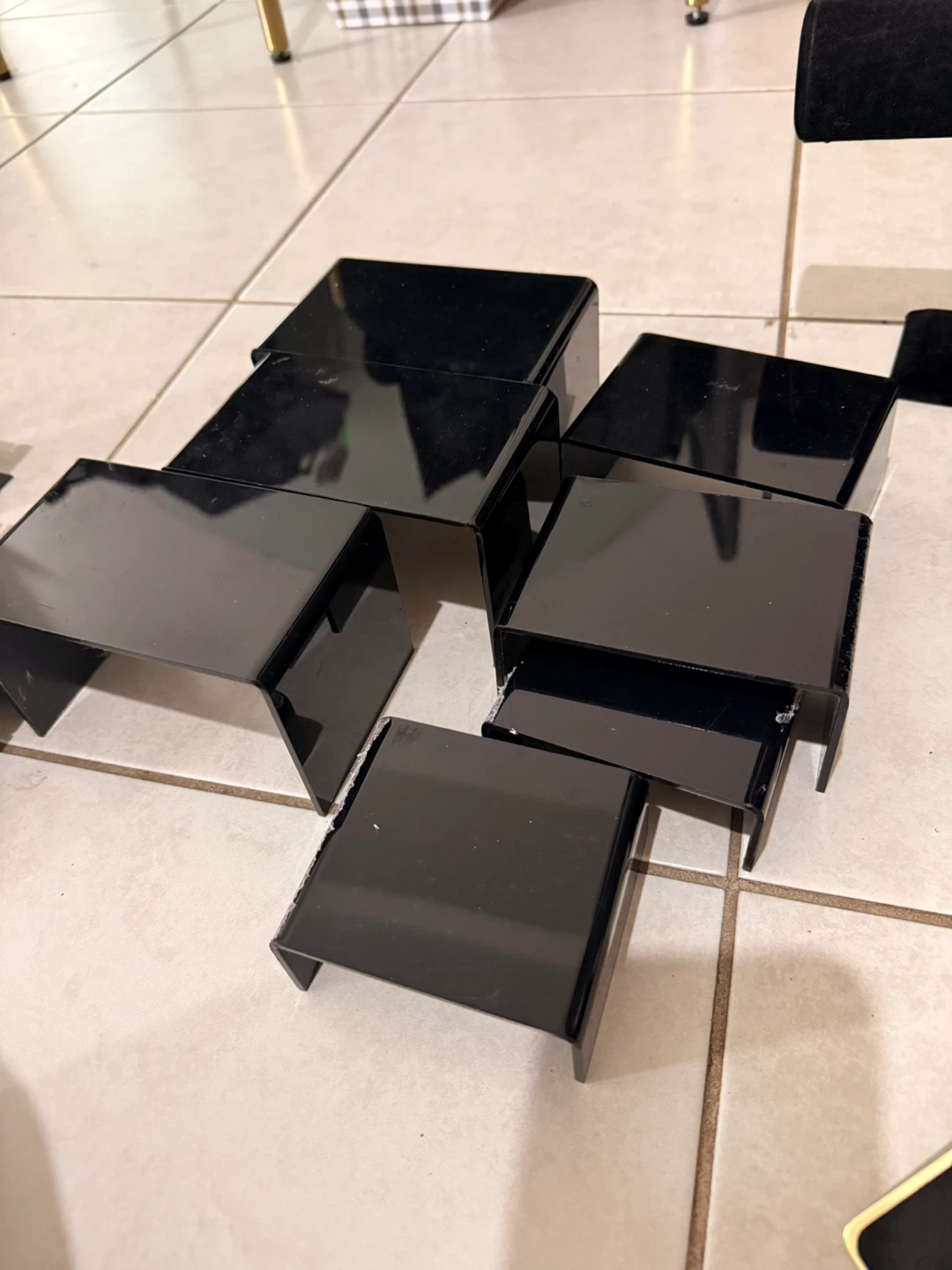 Black Display Risers for Jewelry or Small Items (Set of 6)