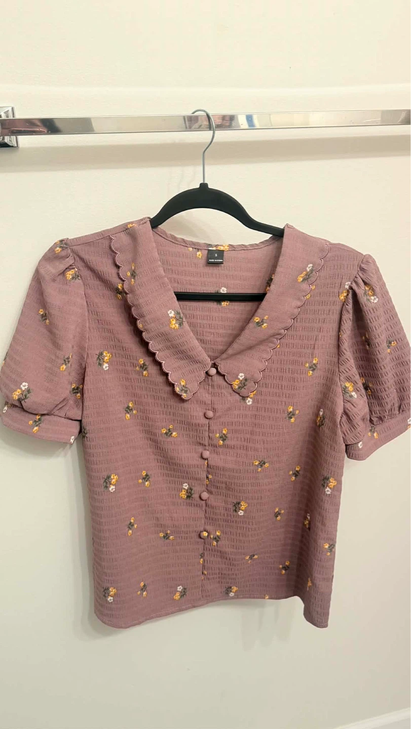 Women's Floral Puff Sleeve Blouse