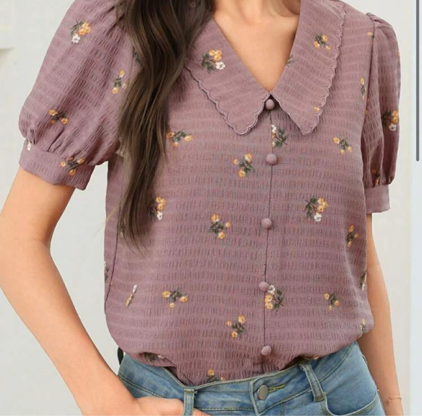 Women's Floral Puff Sleeve Blouse - photo 4