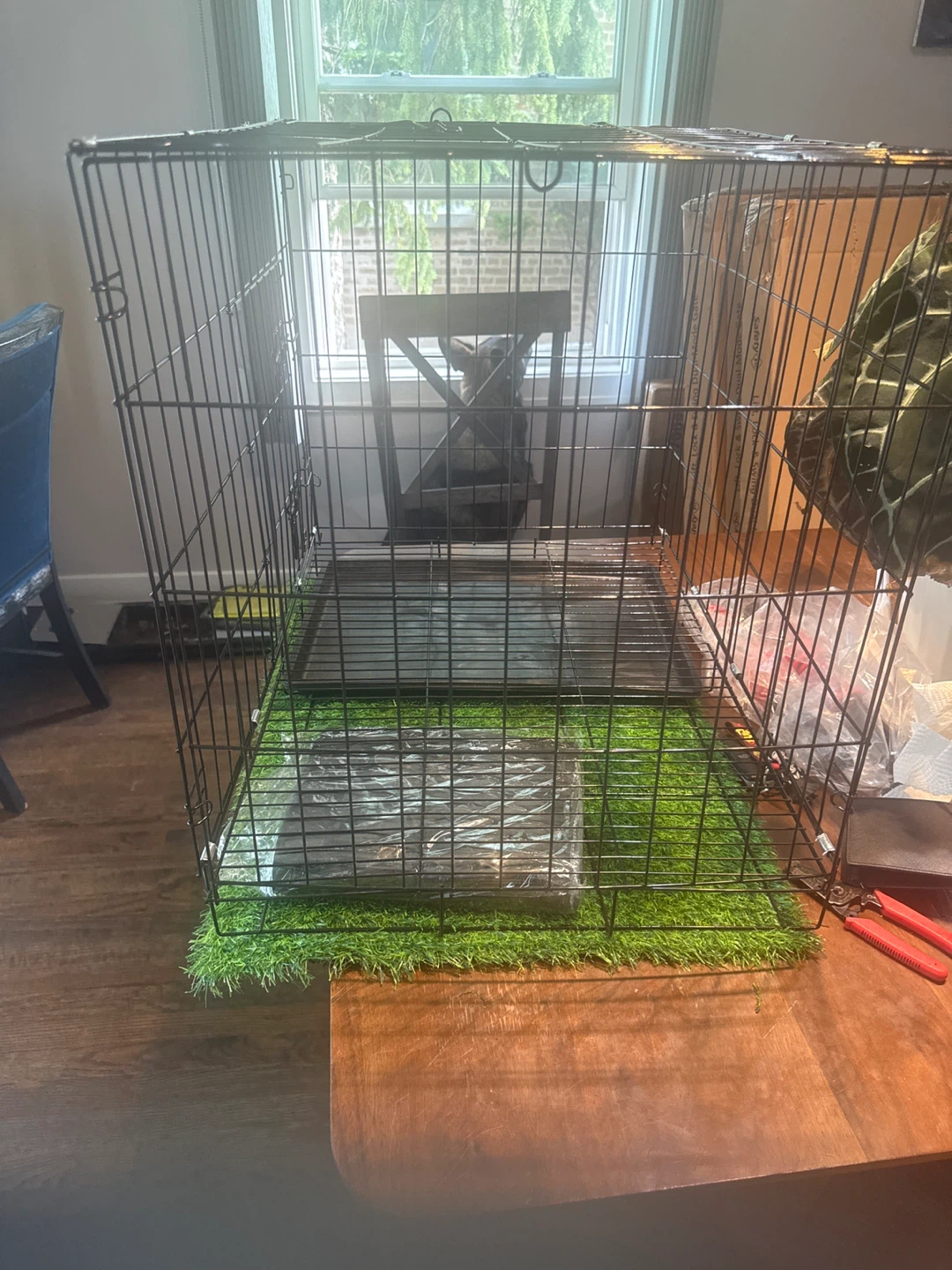 Black Metal Pet Crate/Kennel - 24.5" x 18.5" x 22"