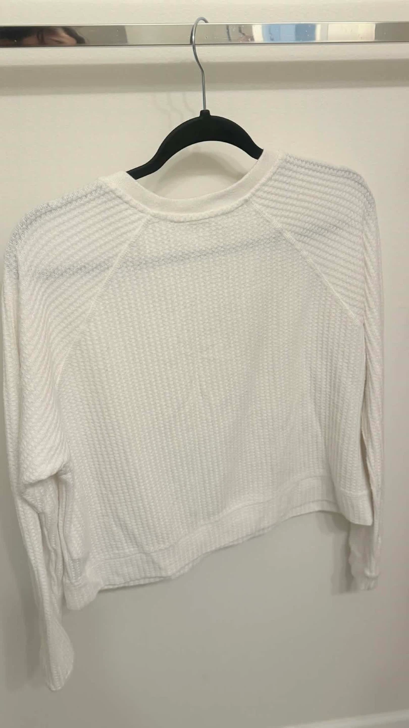 Roxy White Waffle Knit Henley Long Sleeve Shirt - photo 2
