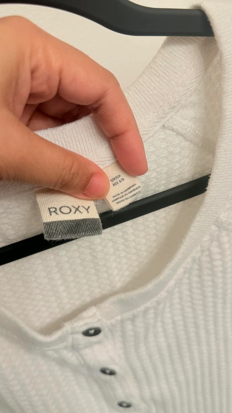 Roxy White Waffle Knit Henley Long Sleeve Shirt - photo 3